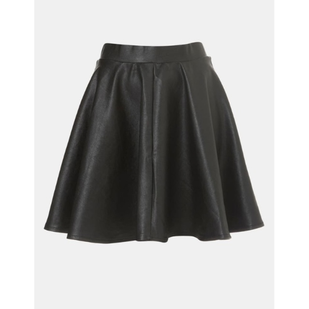 Topshop ‘Angie’ Faux Leather Skater Skirt - Sz 8